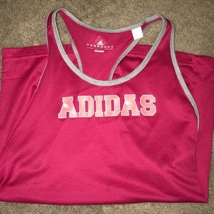 Pink adidas athletic tank top